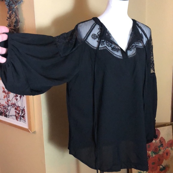 Romantic Boutique Size X-Large Embroidered Netting Tie-Neck WitchyCore $170 NEW - Picture 3 of 15